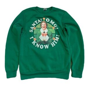 "Santa! OMG! I Know Him!" Elf Movie Crewneck Sweatshirt - Size Small